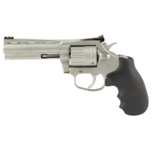 King Cobra Target, Revolver, Double Action Only, 22 LR, 4.25" Barrel, Matte Stainless Steel Finish, Silver, Hogue Rubber Grips, Fiber Optic Front Sight, 10 Rounds KCOBRA22-SM4RFO