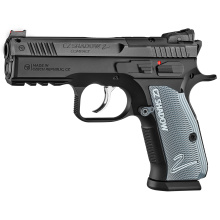 Shadow 2 Compact, Double Action/Single Action, Semi-automatic, Metal Frame Pistol, 9MM, 4" Barrel, Matte Finish, Black, Aluminum Grips, Manual Safety, Optics Cut Slide, Red Fiber Optic Front Sight/Adjustable Rear, 10 Rounds, 2 Magazines 01252