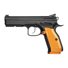 Shadow 2 Orange |9MM, 4.89" Barrel w/Bushing, Steel Frame, Orange Aluminum Checkered Grips, Tuned Trigger, 19Rd, Ambidextrous Safety, Adjustable Rear Sight & Fiber Optic Front Sight 591249
