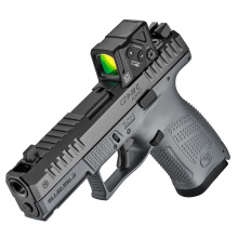 P-10 C OR Ported COA 9MM, 4" Ported Barrel, Integrated Compensator, Black, Aimpoint COA Red Dot, Contrast Luminescent 3 Dot Sights, Trigger Safety, 15 Rounds, 2 Magazines Semi-automatic, Striker Fired, Polymer Frame Pistol, Compact