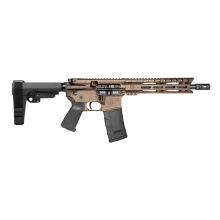 DB15 Carbon, Semi-automatic, AR Pistol, 300 Blackout, 10" Threaded Barrel, 5/8X24 Thread Pitch, Magpul MOE Grip, Cerakote Finish, Smoked Bronze, 9" MLOK Handguard, SBA3 Brace, Pistol Length Gas System, 30 Rounds, 1 Magazine DB191AB211