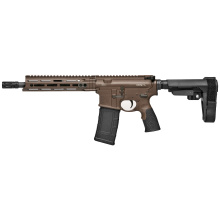 DDM4 V7P, Semi-automatic, AR Pistol, 300 Blackout, 10.3" Cold Hammer Forged Barrel, MIL SPEC+ Brown Anodized Finish, Daniel Defense Pistol Grip, SBA3 Pistol Stabilizing Brace, MFR 9" M-LOK Rail, Grip-N-Rip Charging Handle, 1 Magazine, 30 Rounds 02-128-00