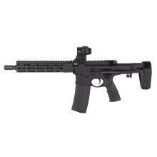 DDM4, Semi-automatic, AR Pistol, 5.56 NATO, 10.3" Cold Hammer Forged Barrel, Threaded 1/2X28, Anodized Finish, Black, Daniel Defense Pistol Grip, Maxim PDW Brace, DD4 Flat Front 9.5" Rail, 30 Rounds, Includes Primary Optics Cyclops Gen 2 Reticle SB-19