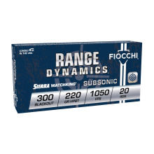 Range Dynamics, 300 Blackout, 220 Grain, Subsonic, Hollow Point Boat Tail Match King, 20 Round Box 300BLKSUB