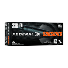 Subsonic, 338 ARC, 325 Grain, Hollow Point, 20 Round Box 338ARCSUB3