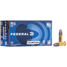 Federal .22 Long Rifle, 40gr Solid, High Vel 1240 FPS, Box of 50 Rounds