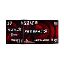 American Eagle, 5.56 NATO, 55 Grain, Full Metal Jacket, 100 Rounds per Box AE193C
