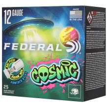Federal Cosmic, 12 Gauge, 2.75", 1 1/8 oz, #8 Lead Shot, UV-Fluorescent Podium Wad, 25 Round Box COS12L 8
