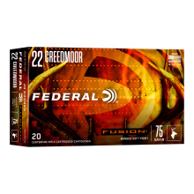 Fusion, 22 Creedmoor, 75 Grain, Fusion Soft Point, 20 Round Box F22CRDFS2