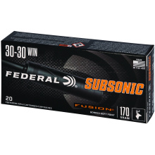 Fusion, 30-30 Winchester, 170 Grain, Subsonic Fusion Soft Point, 20 Rounds per Box F3030FS2SUB