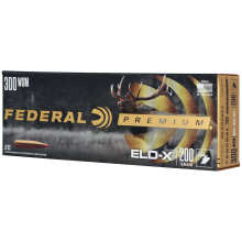 Federal Premium, Extremely Low Drag eXpanding, 300 Winchester Short Magnum, 200 Grain, Polymer Tip, 20 Round Box P300WSMELDX1