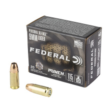 Punch, 9MM, 115 Grain, Jacketed Hollow Point, 50 Rounds per Box PD9P2