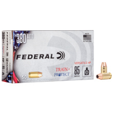 Train & Protect, 380 ACP, 85Gr, Versatile Hollow Point, 50 Round Box TP380VHP1