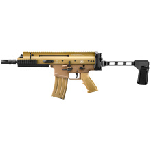 Scar 15P, Semi-automatic Pistol, 556NATO, 7.5" Barrel, 3 Prong Flash Hider, Anodized Finish, Flat Dark Earth, SB Tactical Brace, Non Reciprocating Charging Handle, Short Stroke Gas System, Polymer Grip, Vertical Rear Picatinny Rail with Sling QD Cup, Amb