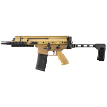 Scar 15P, Semi-automatic Pistol, 300 Blackout, 7.5" Barrel, 3 Prong Flash Hider, Anodized Finish, Flat Dark Earth, SB Tactical Brace, Non Reciprocating Charging Handle, Short Stroke Gas System, Polymer Grip, Vertical Rear Picatinny Rail with Sling QD Cup