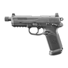 FNX-45 Tactical, DA/SA, Semi-automatic, Full Size Pistol, 45 ACP, 5.3" Threaded Barrel, Polymer Frame, Matte Black Finish, Suppressor Height Night Sights, 15Rd, 5 Magazines, Fired Case, Manual Safety, Optics Ready 66-101632