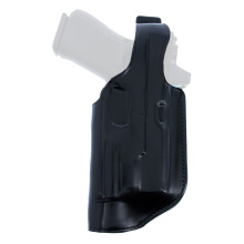 Halo, Outside the Waistband, Belt Holster, For GLOCK 19 Gen 3-5 w/TLR-1, GLOCK 19 w/X5L, GLOCK 19X w/TLR1, GLOCK 23 Gen 3-4 w/TLR-1, GLOCK 23 w/X5L, GLOCK 32 Gen 3-4 w/TLR-1, GLOCK 32 w/X5L, With Or Without Optic, Leather Construction, Black, Right Hand