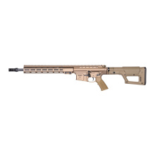 MRGG MOD1, Semi-automatic Rifle, AR, 6.5 Creedmoor, 16" Threaded Barrel, 5/8X24 Thread Pitch, HUXWRX 7.62 Flash Hider, Anodized Finish, Desert Dirt Color, Geissele A22 Grip, Magpul PRS Lite Stock, Ambidextrous Controls, No Magazine 08-528S