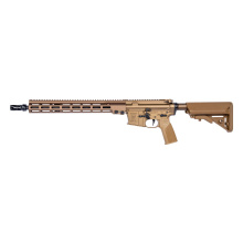 Super Duty MOD1-A, Semi-automatic, AR, 223 Remington/5.56 NATO, 16" Cold Hammer Forged, Chrome Lined Barrel, 1/2X28 Thread Pitch, Anodized Finish, Desert Dirt Color, B5 Systems Enhanced SOPMOD Stock, Geissele A17 Grip, Geissele-Length Gas System, 15" MK1