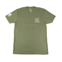 OEM Perfection Flag Tee, Short Sleeve, Medium, Olive Drab Green and White AP96398
