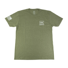 OEM Perfection Flag Tee, Short Sleeve, Large, Olive Drab Green and White AP96399