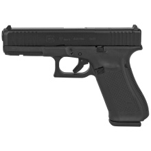 17 MOS, GEN 5, Semi-automatic, Striker Fired, Full Size, 9MM, 4.49", Black, Interchangeable, 15Rd, 3 Mags, Front Serrations, Fixed Sights, Polymer, DLC G17517MOSAUT