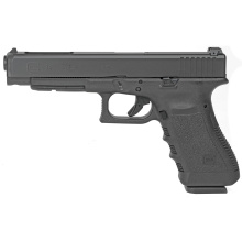 34, GEN 4, Semi-automatic, Striker Fired, Longslide, 9MM, 5.31", Black, Interchangeable, 17Rd, 3 Mags, Prac/Tac, Fixed Sights, Polymer, Matte G34417US