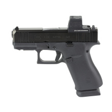 43X M.O.S., Striker Fired, Semi-automatic, Polymer Frame Pistol, Sub-Compact, 9MM, 3.41" Barrel, Glock Marksman Barrel, nDLC Finish, Black, No Finger Grooves, Fixed Sights, 15 Rounds, 2 Magazines, Includes Holosun EPS PX4350203MOSH2