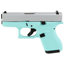 42, 380ACP, 3.25" Barrel, Matte Finish, Robin's Egg Blue With Crushed Silver Slide, No Finger Grooves, Fixed Sights, 6 Rounds, 2 Magazines UI4250204