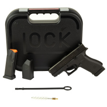43X, Striker Fired, Semi-automatic, Polymer Frame Pistol, Sub-Compact, 9MM, 3.41" Barrel, GLOCK Marksman Barrel, nDLC Finish, Black, Front Rail, No Finger Grooves, Fixed Sights, 15 Rounds, 2 Magazines UX4350203FR
