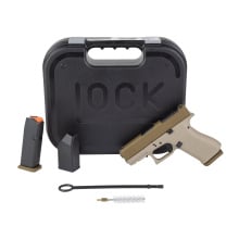 43X M.O.S., Semi-automatic, Striker Fired, Polymer Frame Pistol, Sub-Compact, 9MM, 3.41" Barrel, Custom Two-Toned Tan Cerakote Finish by Shark Coast Tactical, Fixed Sights, 10 Rounds, 2 Magazines UX4350204FR2TTAN-SCT
