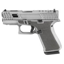 Hoth 43X MOS, Striker Fired, Semi-automatic, Polymer Frame, Sub-Compact, 9MM, 3.41", Hoth Distressed Grey Cerakote, 10 Rounds, 2 Mags, Fixed Sights, Will Only Accept Shield RMSC, Sig RomeoZero and Holosun 407k/507k Footprint Optics, Must Use Screws Fro