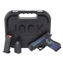 43X M.O.S., Semi-automatic, Striker Fired, Polymer Frame Pistol, Sub-Compact, 9MM, 3.41" Barrel, Custom Peacock Cerakote Finish by Shark Coast Tactical, Black, Blue and Teal, Fixed Sights, 10 Rounds, 2 Magazines UX4350204FRPEA-SCT