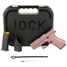 43X M.O.S., Semi-automatic, Striker Fired, Polymer Frame Pistol, Sub-Compact, 9MM, 3.41" Barrel, Custom Plush Pink Cerakote Finish by Shark Coast Tactical, Pink, Fixed Sights, 10 Rounds, 2 Magazines UX4350204FRPLPK-SCT