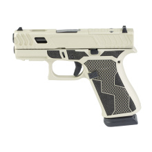 43X, Striker Fired, Semi-automatic, Polymer Frame Pistol, Sub-Compact, 9MM, 3.41" Barrel, Custom Cerakote Finish by Shark Coast Tactical, Banshee Two Toned, Black and Tan, Fixed Sights, 15 Rounds, 2 Magazines UX4350204NR15