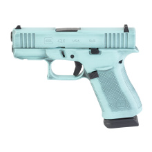 43X, Striker Fired, Semi-automatic, Polymer Frame Pistol, Sub-Compact, 9MM, 3.41" Barrel, Glock Marksman Barrel, Custom Battle Worn Robins Egg Blue Cerakote Finish by Shark Coast Tactical, Fixed Sights, 15 Rounds, 2 Magazines UX4350204NR15