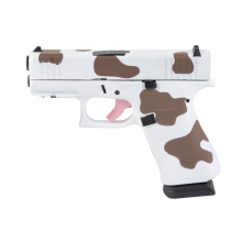 43X, Semi-automatic, Striker Fired, Polymer Frame Pistol, Sub-Compact, 9MM, 3.41" Barrel, Skydas Cerakote Finish, Custom Brown and White Cow Print, Fixed Sights, 15 Rounds, 2 Magazines UX4350204NR15