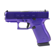 43X, Semi-automatic, Striker Fired, Polymer Frame Pistol, Sub-Compact, 9MM, 3.41" Barrel, Custom Gun Candy Majesty Cerakote Finish by Shark Coast Tactical, Purple, Fixed Sights, 15 Rounds, 2 Magazines UX4350204NR15