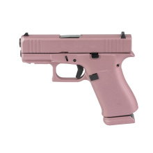 43X, Semi-automatic, Striker Fired, Polymer Frame Pistol, Sub-Compact, 9MM, 3.41" Barrel, Custom Plush Pink Cerakote Finish by Shark Coast Tactical, Pink, Fixed Sights, 15 Rounds, 2 Magazines UX4350204NR15