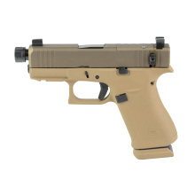 43X, Semi-automatic, Striker Fired, Polymer Frame Pistol, Sub-Compact, 3.92" Threaded Barrel, 1/2X28 Thread Pitch, Flat Dark Earth Cerakote by Shark Coast Tactical, Slide Lock Lever, Suppressor Height Sights, 15 Rounds, 2 Magazines UX4350204NR15