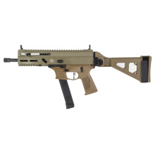 Stribog SP9A3G, Semi-automatic, Striker Fired, Aluminum Frame Pistol, 9MM, 8" Threaded Barrel, 1/2X28 Thread Pitch, Ambidextrous Controls, Folding Pistol Brace, M-LOK Handguard, Matte Finish, Flat Dark Earth, 33 Rounds, 3 Magazines 197892029995
