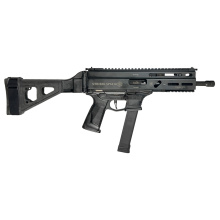 Stribog SP9A3G, Semi-automatic, Striker Fired, Aluminum Frame Pistol, 9MM, 8" Threaded Barrel, 1/2X28 Thread Pitch, Ambidextrous Controls, Folding Pistol Brace, M-LOK Handguard, Matte Finish, Black, 33 Rounds, 3 Magazines 810091152850