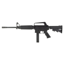 635, Semi-automatic, AR, 9MM, 16" Threaded Barrel, 1/2X28 Thread Pitch, Anodized Finish, Black, A2 Pistol Grip, CAR-15 Style Stock, Carry Handle Iron Sights, 32 Rounds, 1 Magazine HR51655152852