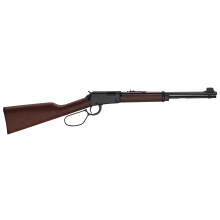 H1 Classic Rifle, Lever Action Rifle, 22LR, 18.5" Barrel, Round Blued Steel, Straight Grip American Walnut Stock, Adjustable Semi-Buckhorn Rear Sight, Hooded Blade Front Sight, 12 Rounds, Large Loop Lever H001L-22M
