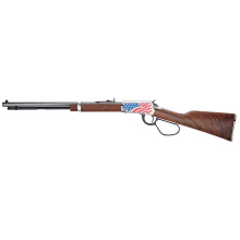 H1 America's 250th Anniversary Tribute Edition, Lever Action Rifle, 22LR, 20" Barrel, Octagon Blued Steel, Straight Grip Fancy American Walnut Stock, American Flag Cerakote, Adjustable Semi-Buckhorn Rear Sight with Diamond Insert, Brass Bead Front Sight,