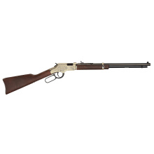 Golden Boy Deluxe Engraved 4th Edition, Lever Action Rifle, 17HMR, 20" Octagon Barrel, Brass Receiver Finish, Blued Barrel, Adjustable Semi-Buckhorn Rear Sight with Diamond Insert, 11 Rounds H004VD4