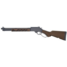CRUSR Rifle, Lever Action Rifle, 45-70 Government, 16.5" Carbon Fiber Wrapped Stainless Steel Barrel, Threaded 5/8X24, Cerakote Finish, Midnight Blue, Burnt Broze M-LOK Free Float Handguard & Synthetic Stock, Side Gate, Adjustable Ghost Ring Rear Sights,