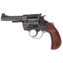 H17 Big Boy Deadeye, Steel Frame Revolver, Double Action/Single Action, .357 Magnum/.38 Special, 4" Barrel, Round Blued Steel, Polished Blued Steel Receiver, American Walnut Birdshead Grip, Adjustable Rear Sight, Ramped Fiber Optic Bead Front Sight, 6 Ro