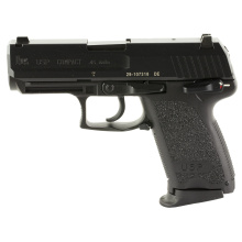 USP45, V1, Double Action/Single Action, Semi-automatic, Polymer Frame Pistol, Compact, 45 ACP, 3.78" Barrel, Black, Night Sights, Manual Thumb Safety, Decocker, 8 Rounds, 3 Magazines 81000344
