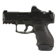 VP9SK, Striker Fired, Semi-automatic, Polymer Frame Pistol, Sub-Compact, 9MM, 3.39" Barrel, Matte Finish, Black, 3 Dot Sights, Optic Ready, 15 Rounds, 2 Magazines, (1)-15 Rounds and (1)-12 Rounds, Includes Holosun SCS Optic 81000804
